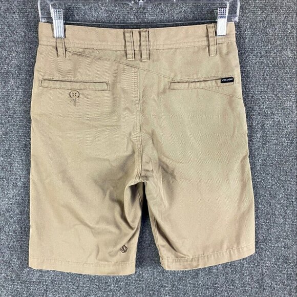 Volcom Shorts Boys 14Y 27 Waist Beige Casual Slash Pockets Polyester Blend‎ - Picture 2 of 8